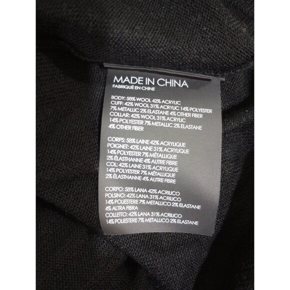 NEW! Club Monaco Wool Blend Black & Silver Metallic Sweater - L - $129 - Picture 10 of 12